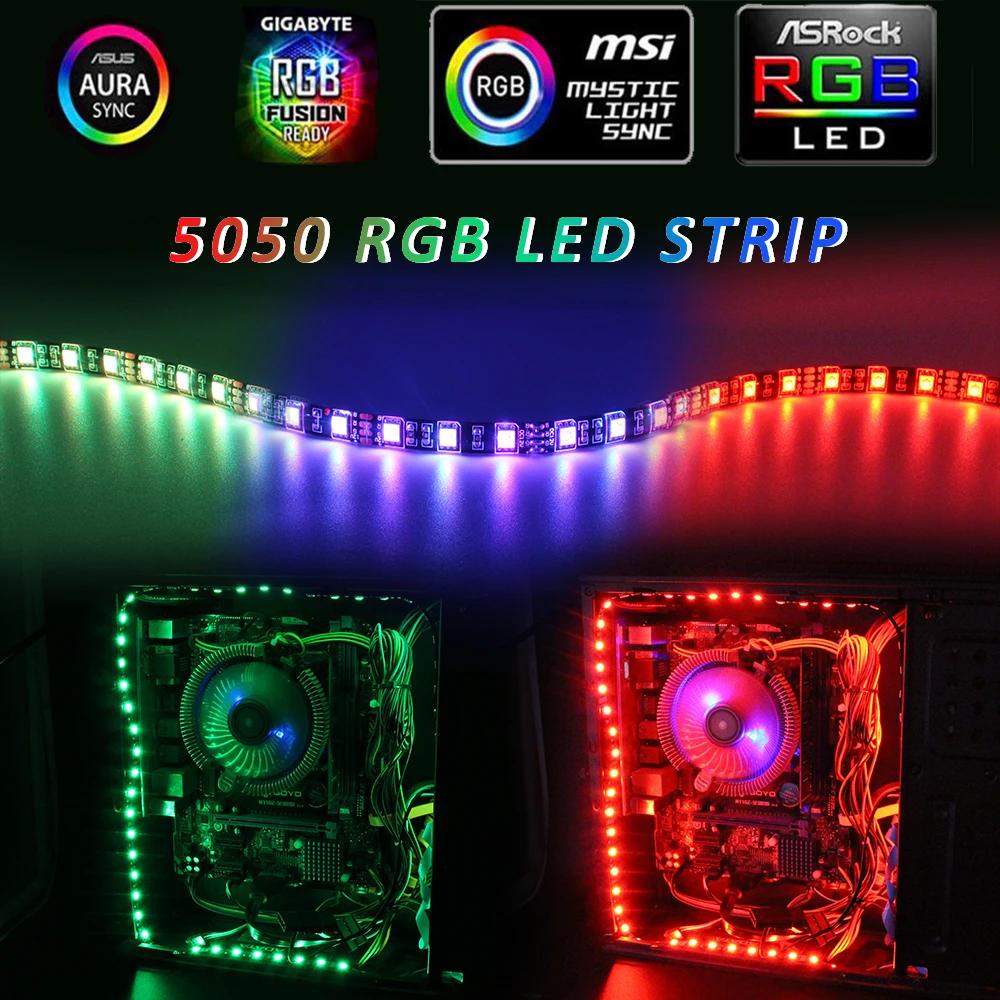 ARGB LED Ʈ Ʈ, 12V DC SMD 5050, 4  RGB , PC ǻ ̽,   , ƿ ũ  , LED 